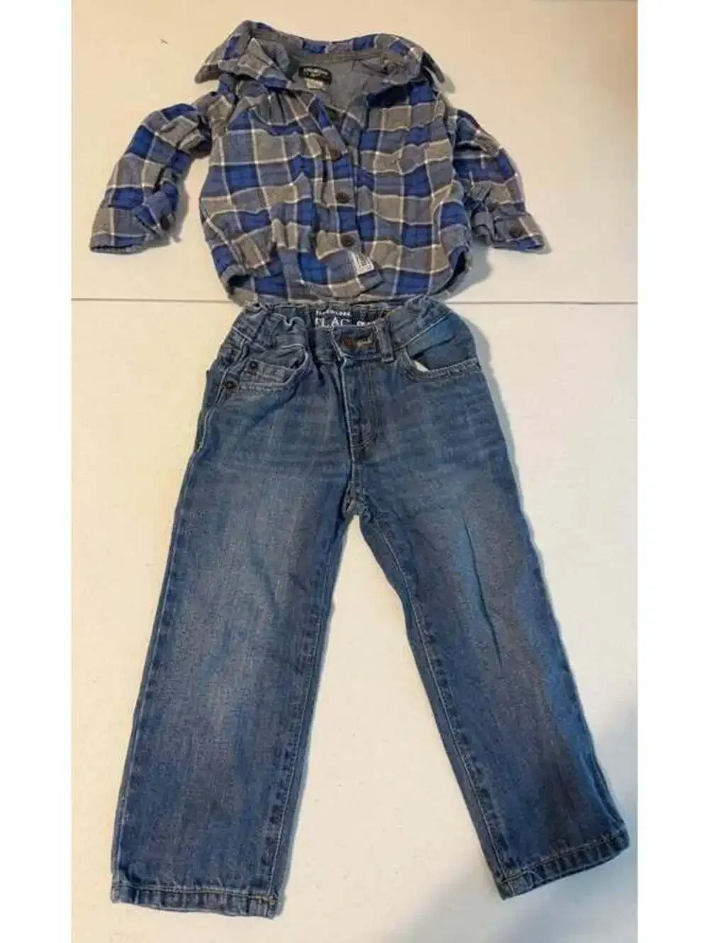 OshKosh B'gosh Flannel and The Children's Place Jeans Set Size 2T